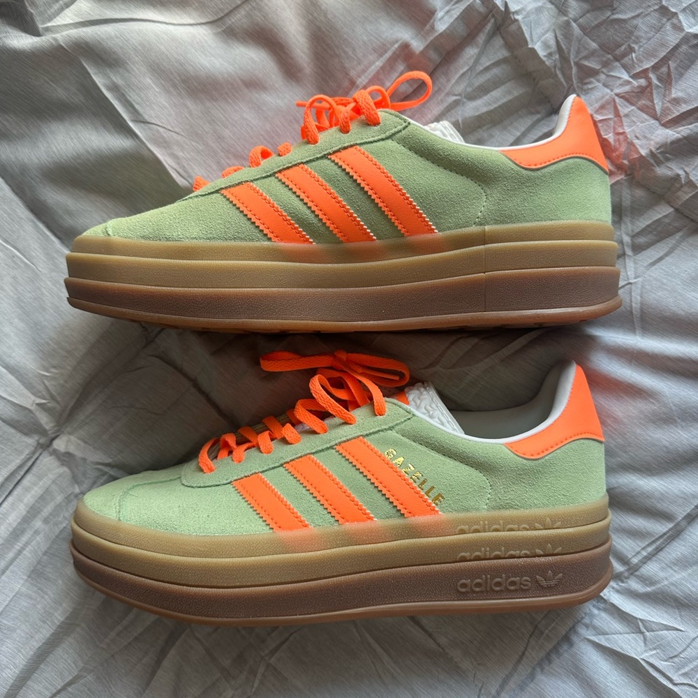 Adidas Gazelle green and orange
